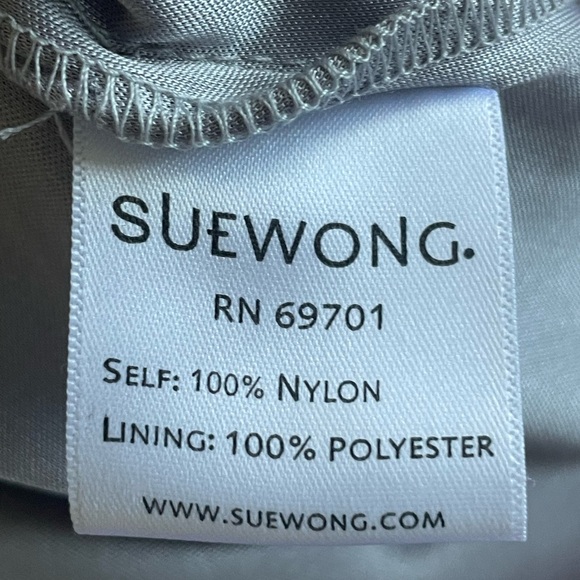 Sue Wong Nocturne Beaded Lace Cocktail Dress Silver Gray V-Neck Size 0 - Picture 8 of 9